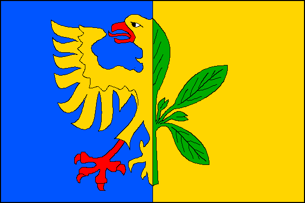List tvoří modrá žerďová a žlutá vlající část, v modrém poli polovina žluté orlice s červenou zbrojí spojená s polovinou zelené bukové ratolesti o půl a dvou listech ve žlutém poli. Poměr šířky k délce listu je 2:3.