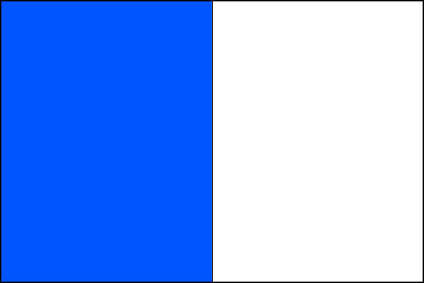List tvoří modré žerďové a bílé vlající pole. Poměr šířky k délce listu je 2:3.