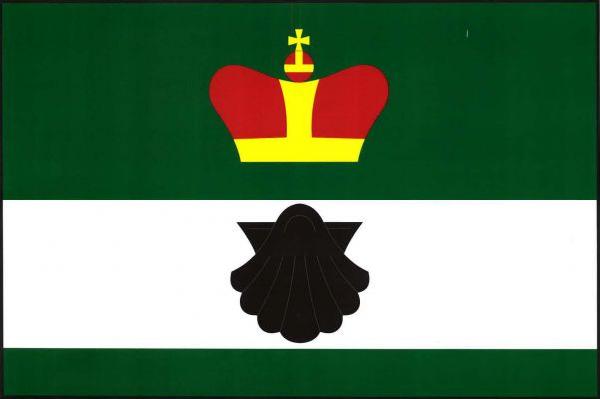 List tvoří tři vodorovné pruhy, zelený, bílý a zelený, v poměru 4 : 3 : 1. V horním zeleném pruhu knížecí čepice, v bílém černá svatojakubská mušle. Poměr šířky k délce listu je 2 : 3.