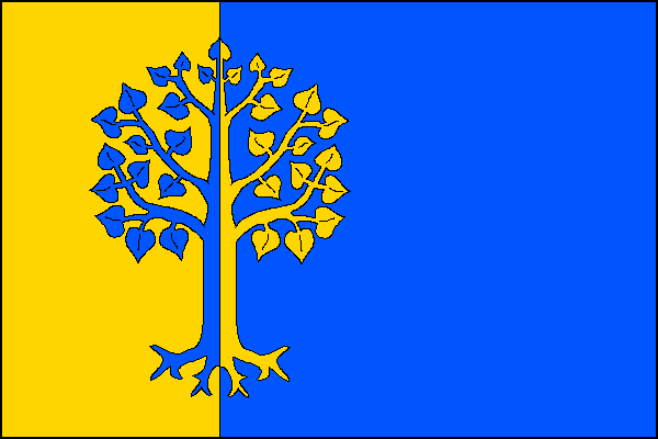 List tvoří žlutá žerďová část a čtvercová střední a vlající modrá část. Na rozhraní obou polí listnatý vykořeněný strom opačných barev. Poměr šířky k délce listu je 2:3.