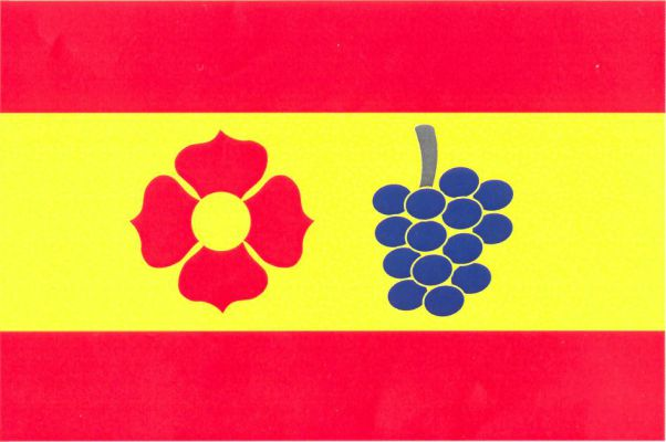 List tvoří tři vodorovné pruhy, červený, žlutý a červený, v poměru 1 : 2 : 1. Ve žlutém pruhu červený čtyřlistý květ se žlutým středem a modrý vinný hrozen. Poměr šířky k délce listu je 2 : 3.