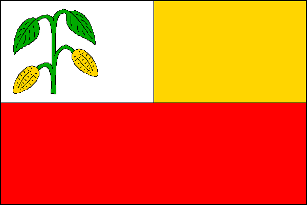 List tvoří bílý kanton a dva vodorovné pruhy, žlutý a červený. V kantonu zelená větévka kakaovníku se dvěma listy a dvěma žlutými plody. Poměr šířky k délce listu je 2:3.