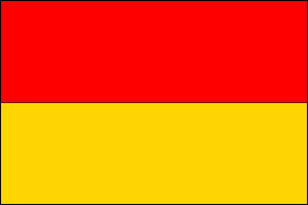 List tvoří dva vodorovné pruhy, červený a žlutý. Poměr šířky k délce listu je 2 : 3.