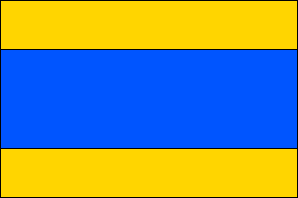 List tvoří tři vodorovné pruhy, žlutý, modrý a žlutý, v poměru 1:2:1. Poměr šířky k délce listu je 2:3.