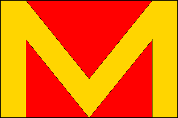 List tvoří tři svislé pruhy, žlutý, červený a žlutý, v poměru 1:5:1. V červeném pruhu žlutá krokev vycházející z horní třetiny vnitřních stran žlutých pruhů a s vrcholem na středu dolního okraje. Poměr šířky k délce listu je 2:3.