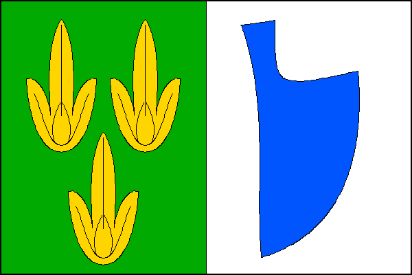 List tvoří zelená žerďová část se třemi žlutými habrovými plody (2+1) a bílá vlající část s modrou radlicí. Poměr šířky k délce listu je 2:3.