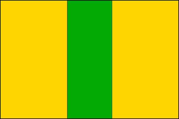 List tvoří tři svislé pruhy, žlutý, zelený a žlutý, v poměru 3:2:3. Poměr šířky k délce listu je 2:3.
