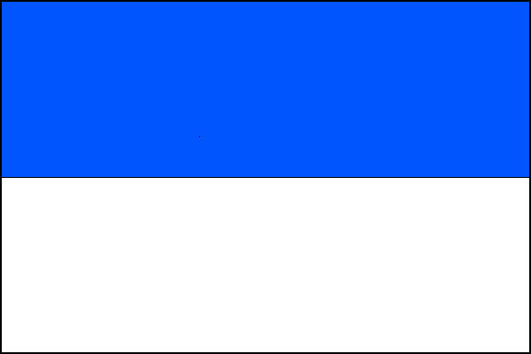 List tvoří dva vodorovné pruhy modrý a bílý. Poměr šířky k délce je 2:3.