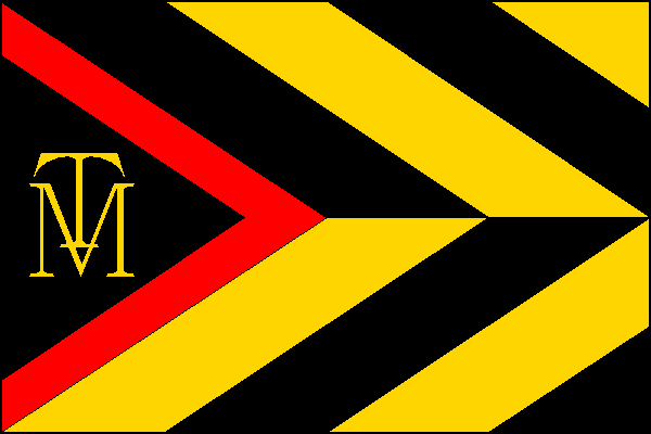 List tvoří černý žerďový klín se žlutými spojenými iniciálami MT" lemovaný červenou krokví vycházející z první a osmé osminy žerďového okraje s vrcholem ve středu listu. V horní polovině listu čtyři kosmé pruhy, střídavě černé a žluté. V dolní polovině li