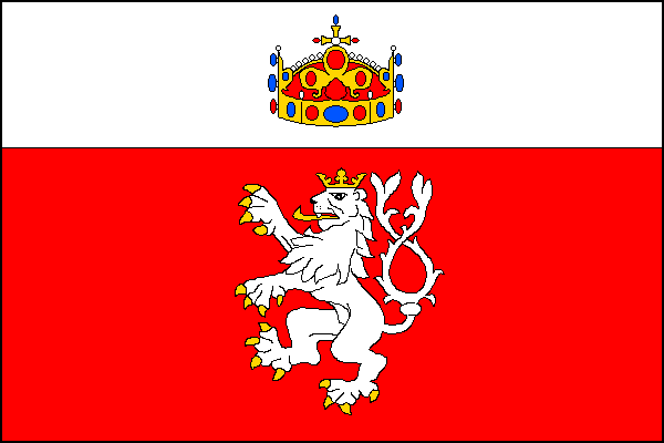List tvoří dva vodorovné pruhy, bílý a červený, v poměru 1:2. V bílém svatováclavská koruna, v červeném český lev. Poměr šířky k délce je 2:3.