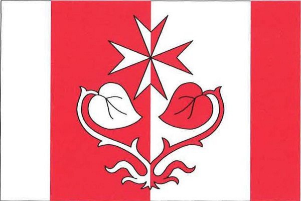 List tvoří čtyři svislé pruhy, střídavě bílé a červené, v poměru 1 : 2 : 2 : 1. Uprostřed listu maltézský kříž nad vykořeněnými lekny, obojí opačných barev. Poměr šířky k délce listu je 2 : 3.