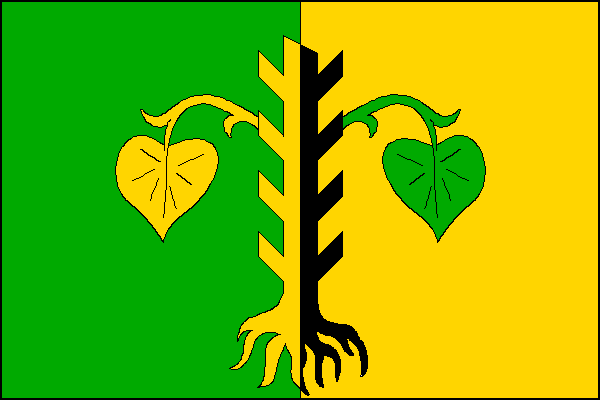 List tvoří zelená žerďová a žlutá vlající část. Uprostřed žluto-černě polcená vykořeněná ostrev o osmi sucích a jedním svěšeným lipovým listem na každé straně, v žerďové části žlutým a ve vlající zeleným. Poměr šířky k délce listu je 2:3.