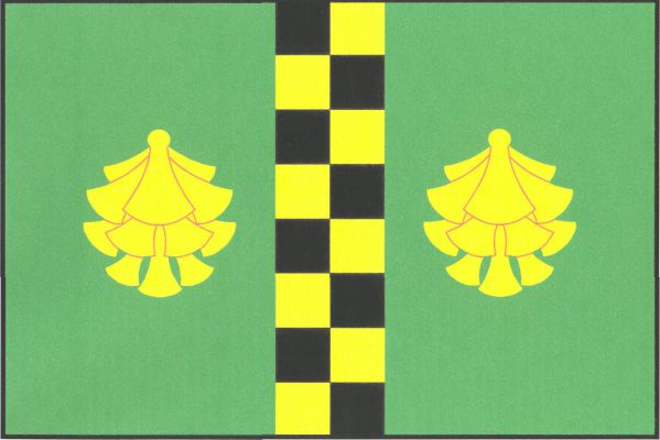 List tvoří tři svislé pruhy, zelený, černo - žlutě šachovaný (8 x 2) a zelený, v poměru 5 : 2 : 5. V zelených pruzích po jedné svěšené žluté borové šišce. Poměr šířky k délce listu je 2 : 3.