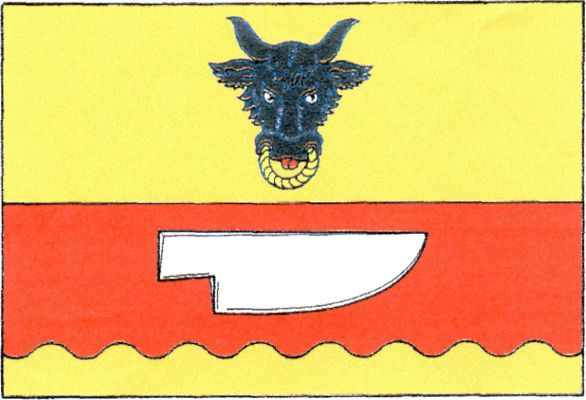 List tvoří tři vodorovné pruhy, žlutý, červený a vlnitý žlutý, v poměru 5 : 4 : 1. V horním pruhu černá zubří hlava se žlutou houžví a červeným jazykem, v červeném pruhu krojidlo ostřím dolů a hrotem k vlajícímu okraji. Poměr šířky k délce listu je 2 : 3.