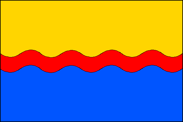 List tvoří tři vodorovné pruhy, žlutý, červený vlnitý a modrý v poměru 7:2:7. Vlnitý pruh má pět vrcholů a šest prohlubní, výška vln je jedna dvaatřicetina šířky listu. Poměr šířky k délce listu je 2:3.