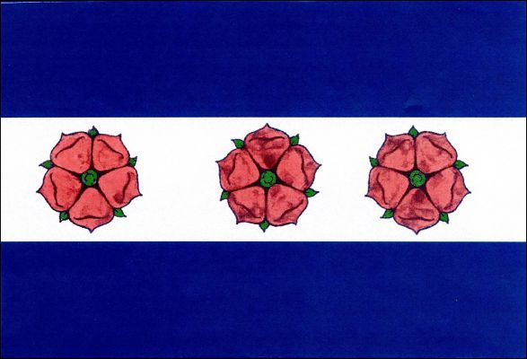 List tvoří tři vodorovné pruhy, modrý, bílý a modrý. V bílém pruhu tři červené růže se zelenými semeníky a kališními lístky. Poměr šířky k délce listu je 2 : 3.
