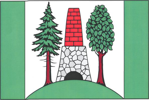 List tvoří tři svislé pruhy, zelený, bílý a zelený, v poměru 1 : 4 : 1. V bílém pruhu na zeleném návrší vyrůstajícím z dolního okraje pruhu červená cihlová vápenná pec se šedou kamennou podstavou mezi jehličnatým a listnatým stromem, oba zelené s hnědými 