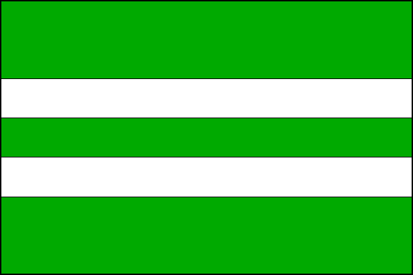 List tvoří pět vodorovných pruhů: zelený, bílý, zelený, bílý a zelený v poměru 2:1:1:1:2. Poměr šířky k délce listu je 2:3.