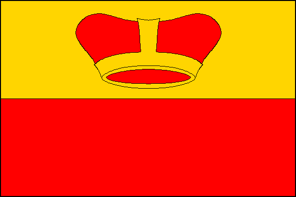 List tvoří dva vodorovné pruhy, žlutý s červenou knížecí čepicí se žlutou obroučkou a červený. Poměr šířky k délce listu je 2:3.